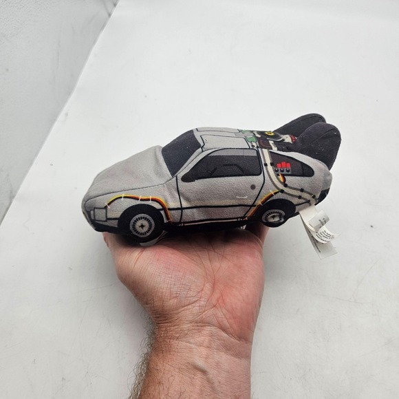 Toy Factory Back To The Future DeLorean Car Plush Stuffed Toy Small Gray Soft